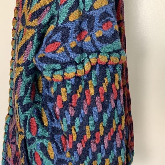 KOLOR KNOTS 100% wool made in Ireland women’s sweater cardigan colorful - Picture 9 of 15